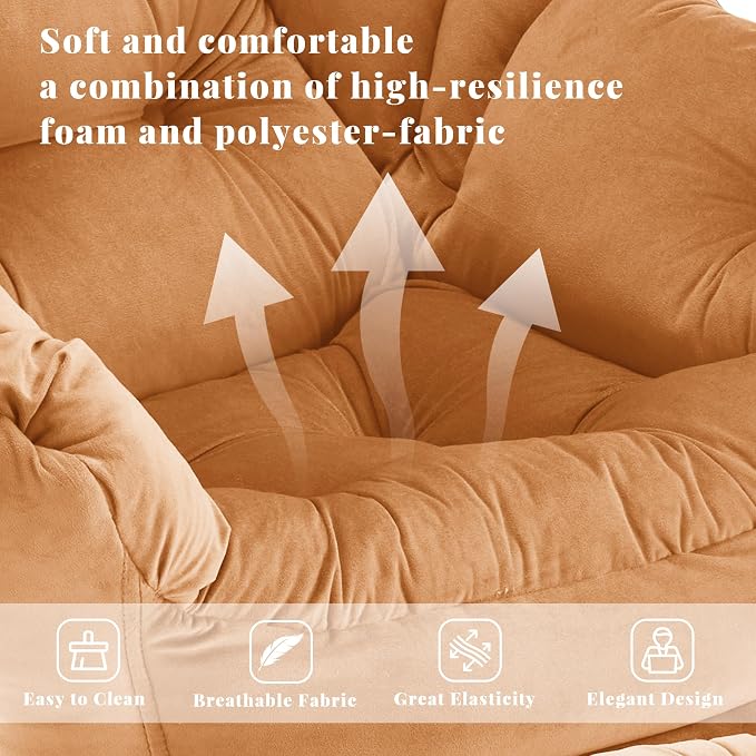 Lazy Chair with Ottoman, Comfy Reading Chair, Lounge Chair - Image 4