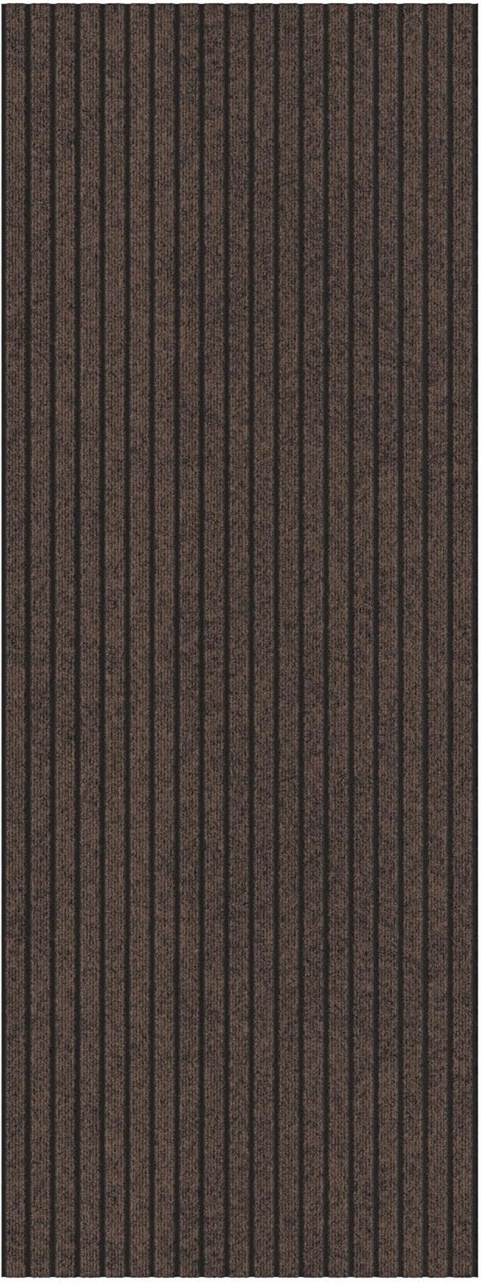 Ottomanson 2'7" x 6' Hallway Runner with Scraper Pile - Extra Durable Non-Slip Rug Mat for Indoor & Outdoor Use - Ideal for Kitchen, Entryway & Garage - High-Traffic Carpet, Brown