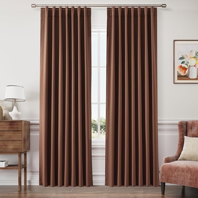 Joywell 100% Blackout Linen Curtains 84 Inch Long by Joywell