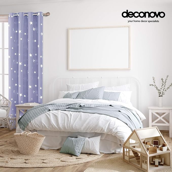 Deconovo Light Purple Blackout Curtains 2 Panel Set - Image 3