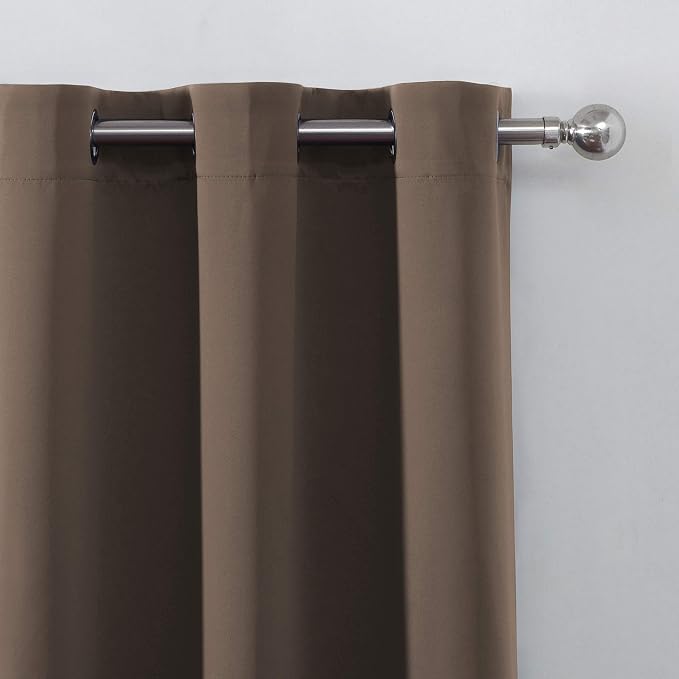 Chocolate Brown Thermal Blackout Curtains/38 x 63 Inch/Set of 2 Panels Room - Image 7
