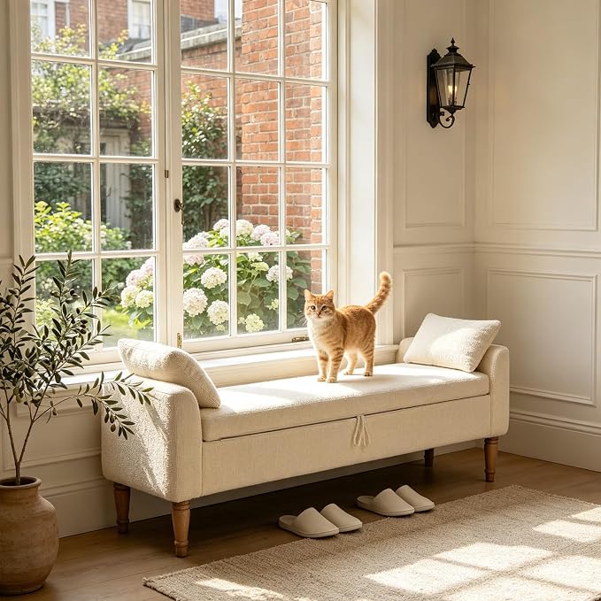 Chifee & Vingol 66" W Storage Benches End of Bed Bench - Image 6