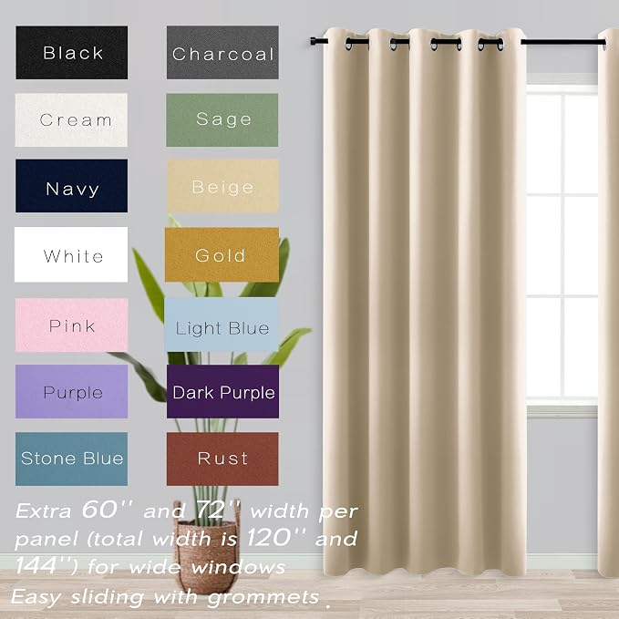 KOUFALL Biscotti Beige Grommet Insulated Thermal Room Darkening Blackout - Image 2