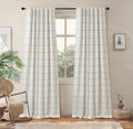 DriftAway 100% Blackout Plaid Linen Curtains 84 Inches Long 2 Panels Gray | by DriftAway