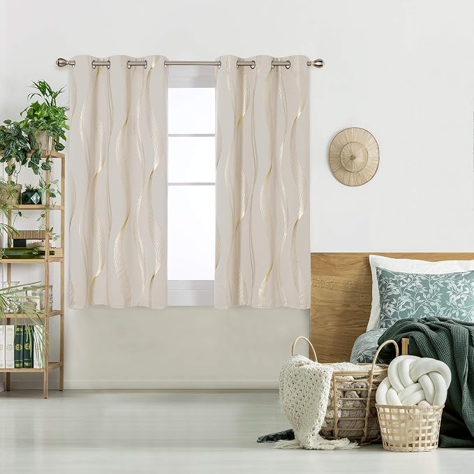 Deconovo Curtains for Living Room, Pattern Blackout Curtains 45 Inches Long | by Unknown