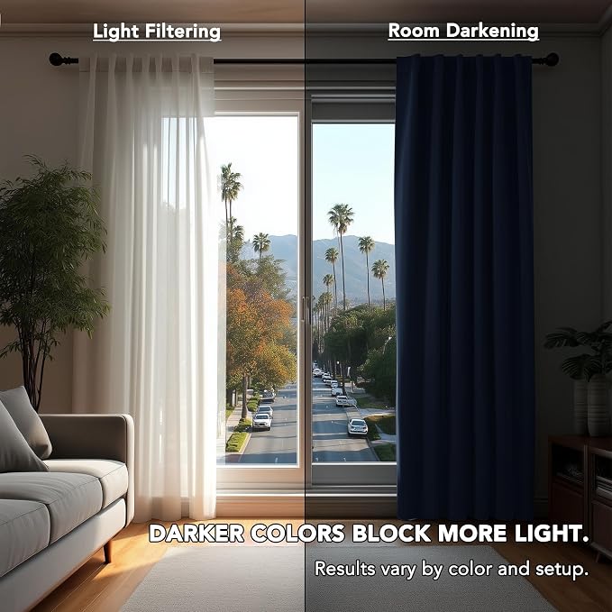 Deconovo Blackout Curtains for Bedroom 108 Inches Long | Back Tab and Rod - Image 7