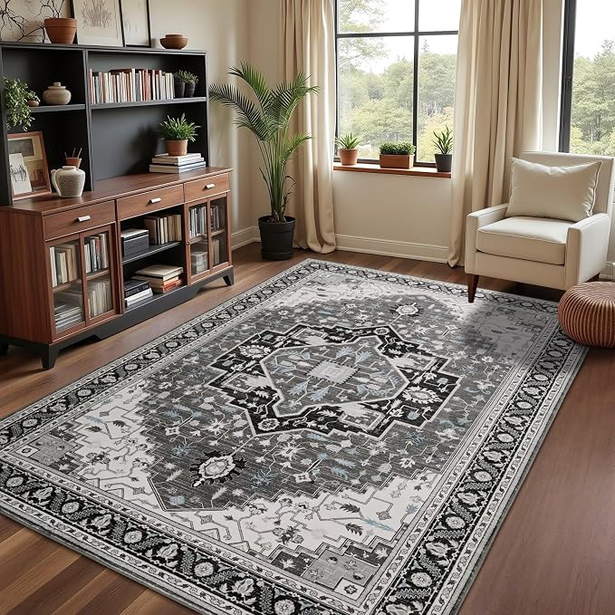 Macgace Washable Vintage Area Rug - Image 3