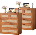 LEYAOYAO Rattan Dresser Set 2 for Bedroom, 33.5" Small Chest of Drawers | Gold by LEYAOYAO-Findtheshiningpointofyourideallife%EF%BC%81