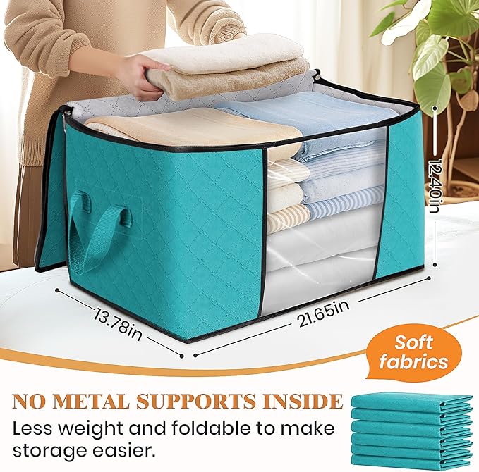 10 Pack Storage Bags for Clothes Blanket Storage Bins - Image 2