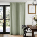 Pinch Pleated Full Blackout Faux Linen Curtains 102 Inches Long | Sage Green by 100BlackoutShield