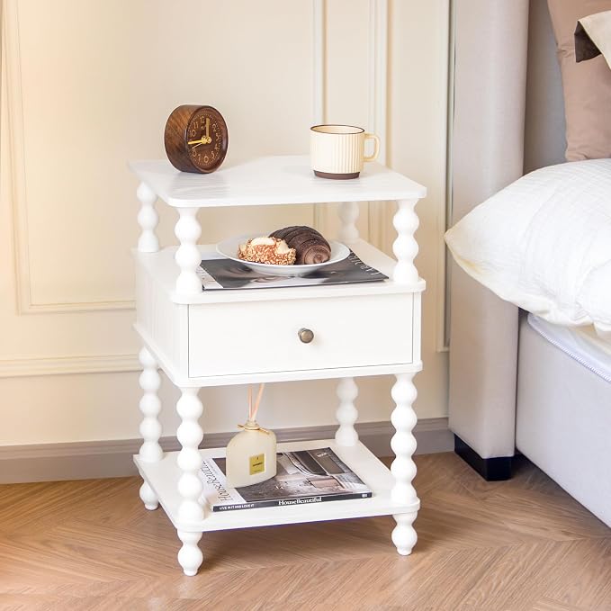 AWASEN White Nightstand, Bed Side Table Bedroom - Image 5