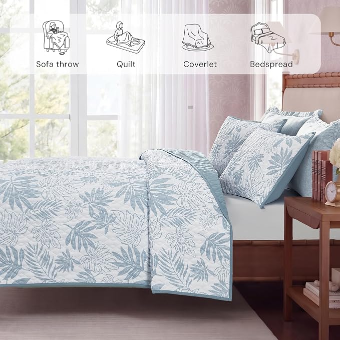 Twin/Twin XL Quilt Set-2 Pieces Soft Bedding Floral Reversible Coverlet | All - Image 7