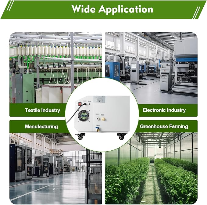 Humidifier Large Room,10L 6.6Lbs/H Industrial Ultrasonic Mist Maker with Wheels&10 Atomizing Discs,Agricultural Commercial Humidifier for Greenhouse,Grow Room&Plants