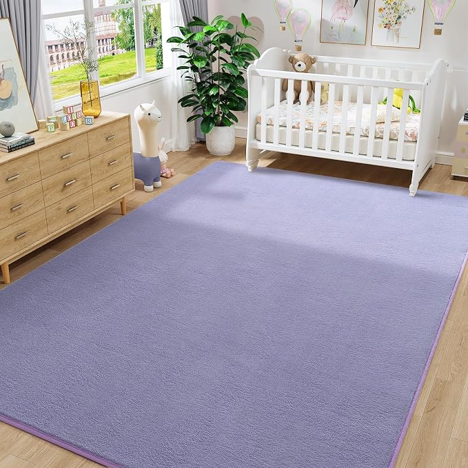 Large Area Rugs for Bedroom Living Room, 6x9 Purple Memory Foam Rug | Thickened by AmeareaDirect