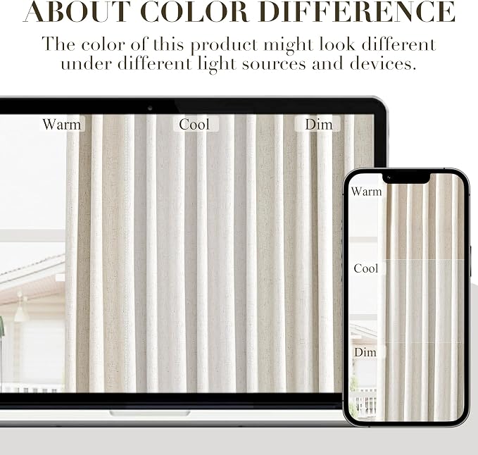 Joywell 100% Blackout Linen Curtains - Image 9