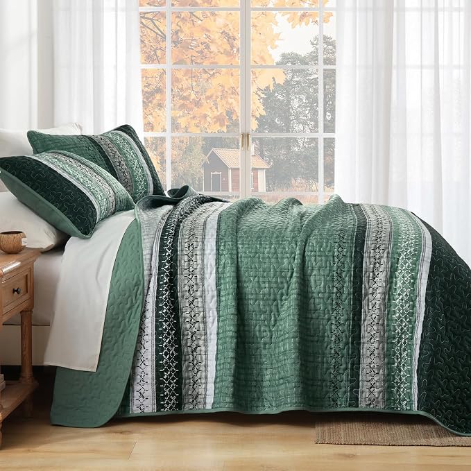 Cottolester Quilt King Size, All Seasons Microfiber Quilt Bedding Sets - Image 3