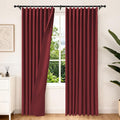 Etherealveil Wine Red Pinch Pleated Blackout Curtains 2 Panels 60"x84" | Back by Etherealveil