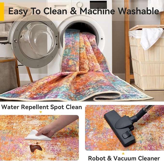 RELEANY Washable Square 8'x8' Area Rug - Image 5