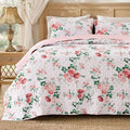 EXQ Home Printed Quilt Set Full Queen Size Pink Daphne Bedspread Set | Bedding by EXQHomeTexitleCoLtd