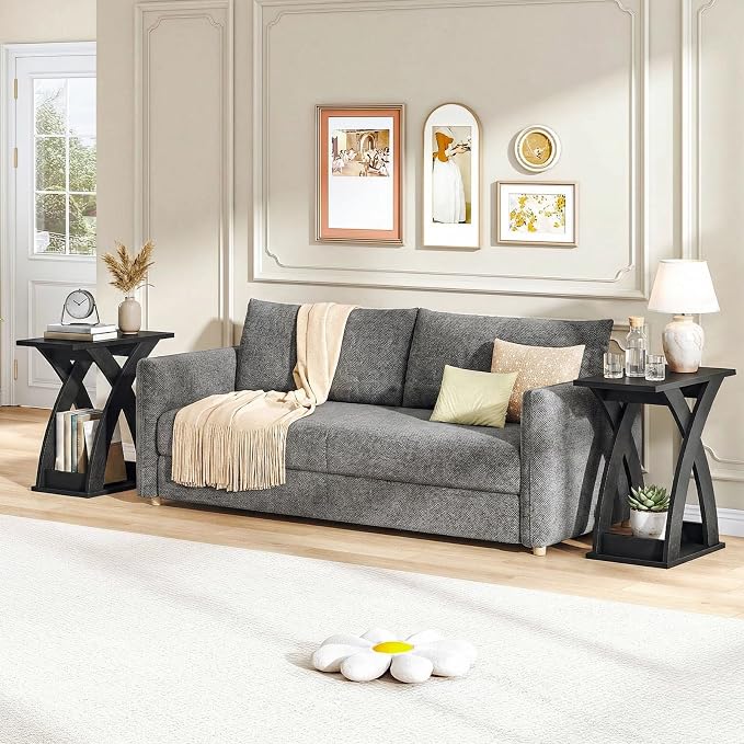 HOOBRO End Table Living Room Set of 2, Narrow Side Table - Image 4