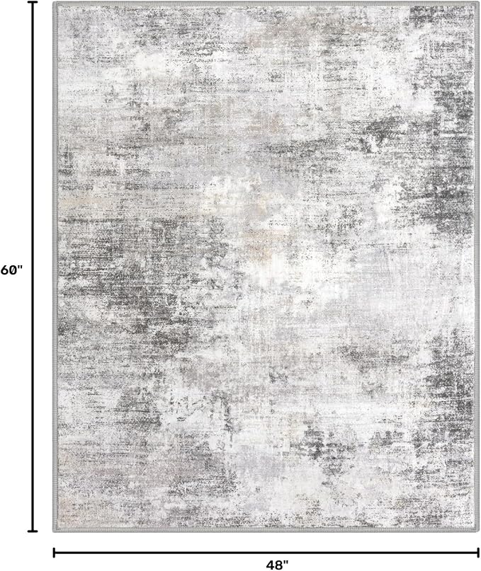 Abstract Area Rug 4x5 Ft Washable Rugs - Image 2