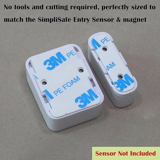 ONTEN Replacement Adhesive Tape Compatible with SimpliSafe Entry Sensor – 32 Pre-Cut Double-Sided Pads – Easy Install, Strong Hold for Sensors & Magnets – Pack of 16 Sensor Pads & 16 Magnet Pads