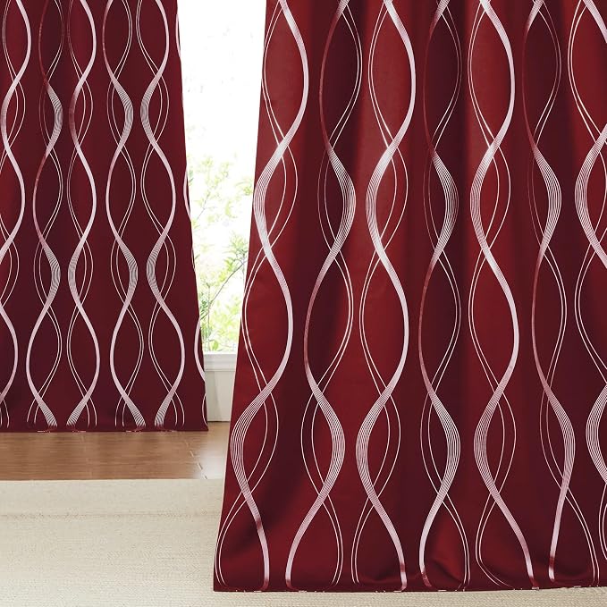 NICETOWN Wave Line Blackout Curtains 84 inch Length 2 Panels Set | Noise - Image 7