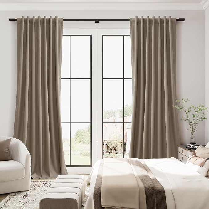 Light Camel Linen 100% Blackout Curtains - Image 5
