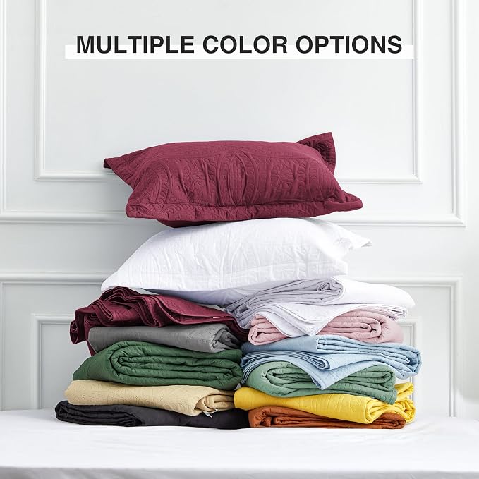 Love's cabin Quilts for Queen Bed Burgundy Bedspreads Bedding Set - Image 8