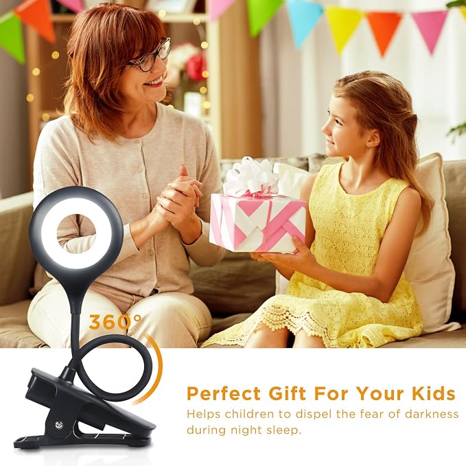 Akynite Clip on Light LED Desk Lamp 5 Brightness+5 Colors Rechargeable Lamp | - Image 9