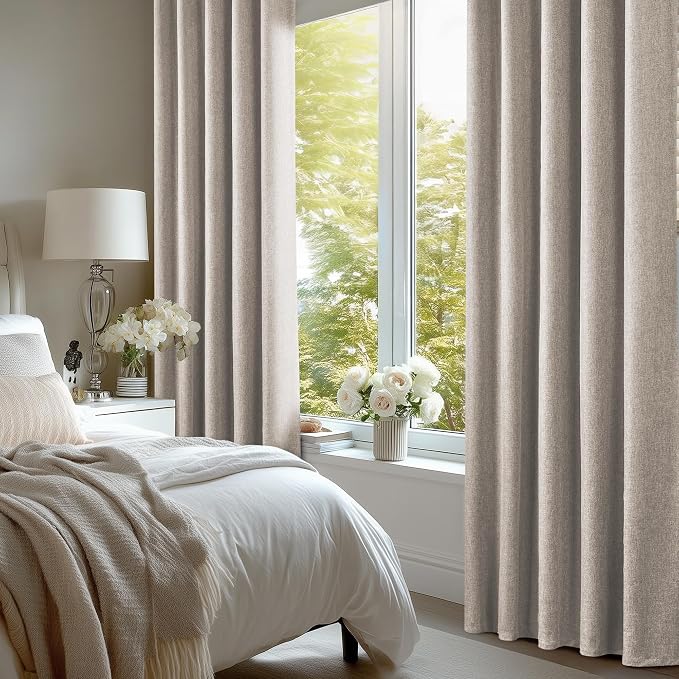Deconovo Faux Linen 100% Blackout Curtains - Image 5