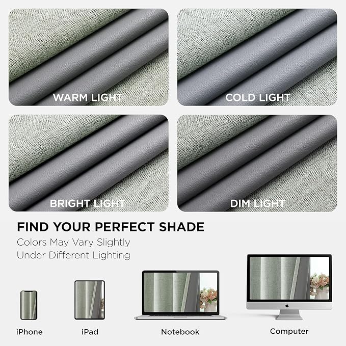 Joydeco Blackout Curtains 95 Inches Long 2 Panels Burg, Room Darkening Curtains - Image 9