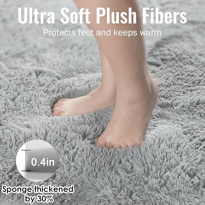 Grey Runner Rugs for Hallway 2x6 Ft, Long Bedside Rugs Bedroom Kids | Super - Image 6