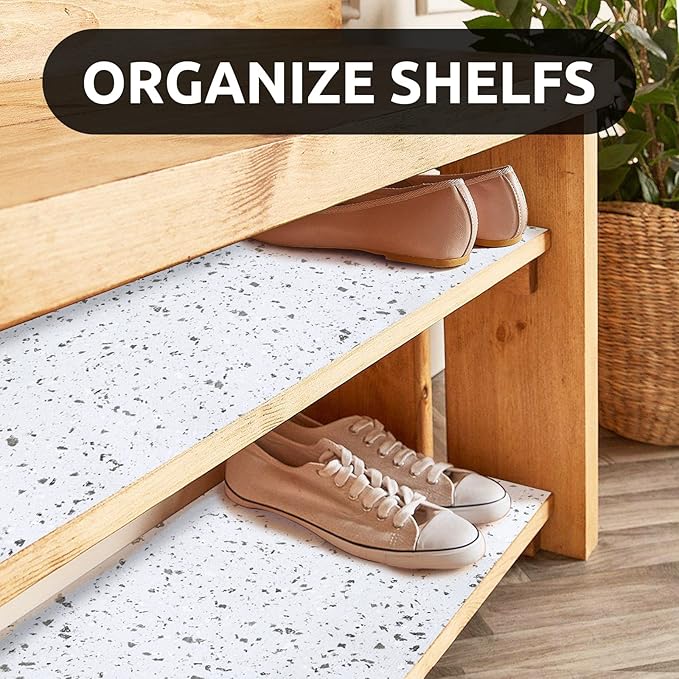 RAY STAR 12X120 Inch Shelf Liner for Kitchen Cabinets, Non-Adhesive Cabinet Liner Washable, PVC Drawer Liner for Dresser Non-Slip Bathroom (Stone)(2 Roll)