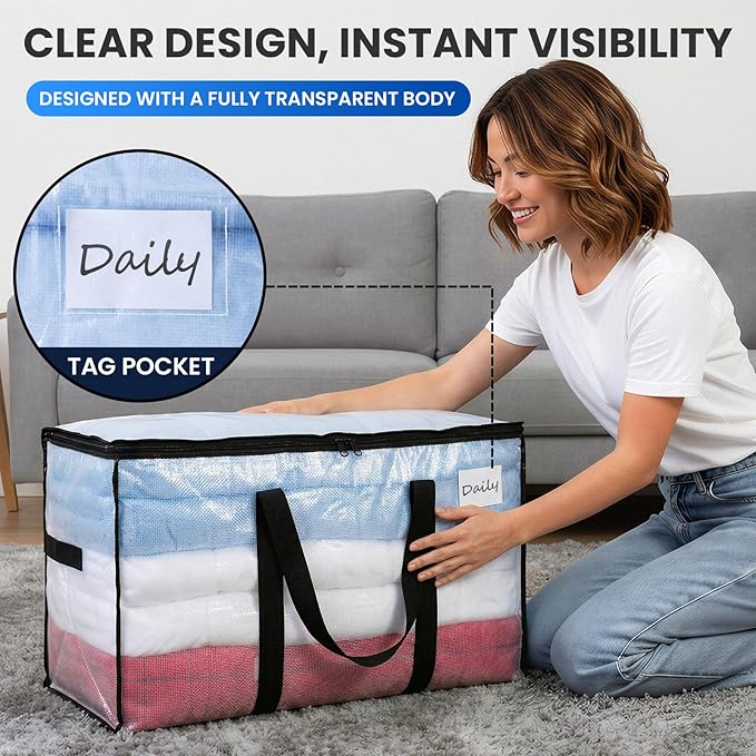 TAILI 10 Pack Clear Extra Large Moving Bags, Storage Bag - Image 5