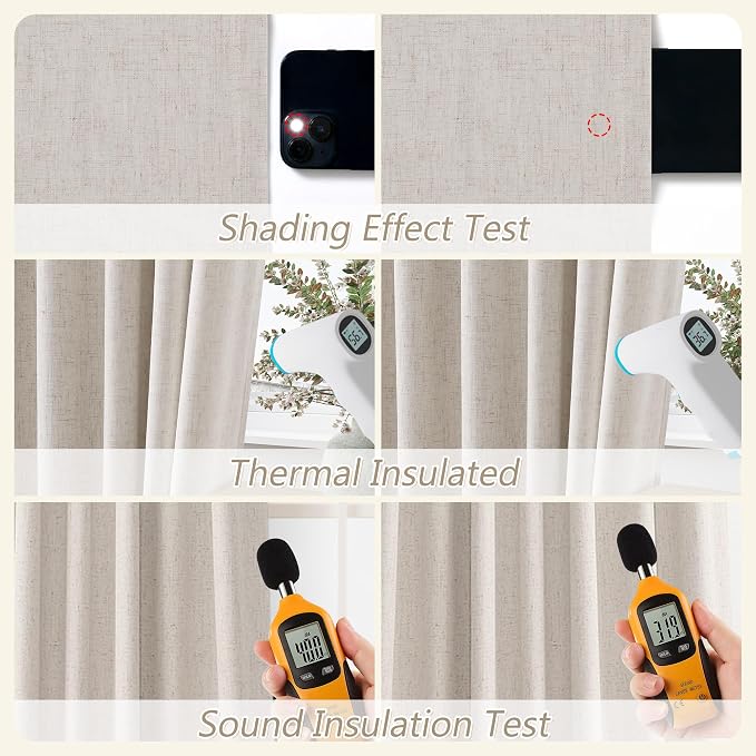 100% Blackout Curtains 96 Inch Length 2 Panels Set - Image 5
