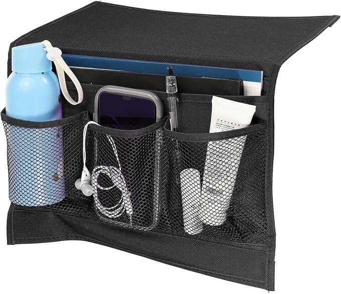 PATIKIL Bedside Caddy, Bed Caddy Bedside Organizer Bed Hanging Caddy 4 Pockets - Image 3