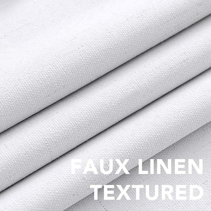 H.VERSAILTEX Linen Blackout Curtains 63 Inches Long 100% Blackout Thermal - Image 4