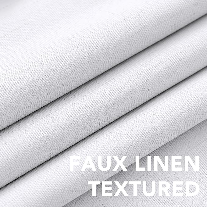 H.VERSAILTEX Linen Blackout Curtains 45 Inches Long 100% Blackout Thermal - Image 4