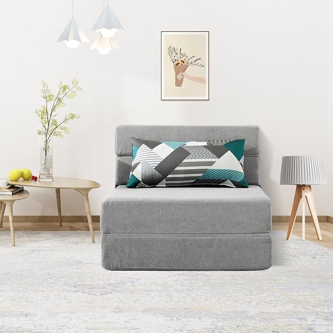 ANONER Folding Sofa Bed Couch Memory Foam Fold Out Chair Bed - Image 4