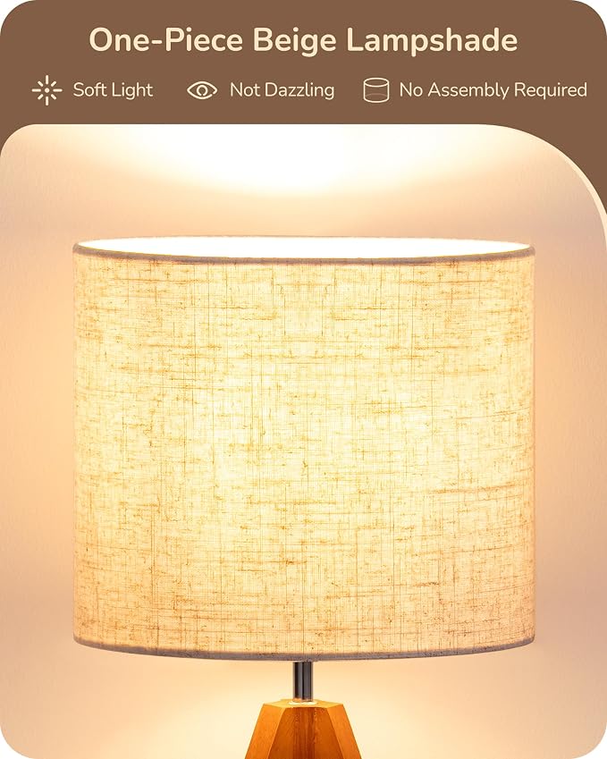 EDISHINE Tripod Table Lamp, Small Cute Bedside Lamp, 14.2 Inch, E26 Base | - Image 3
