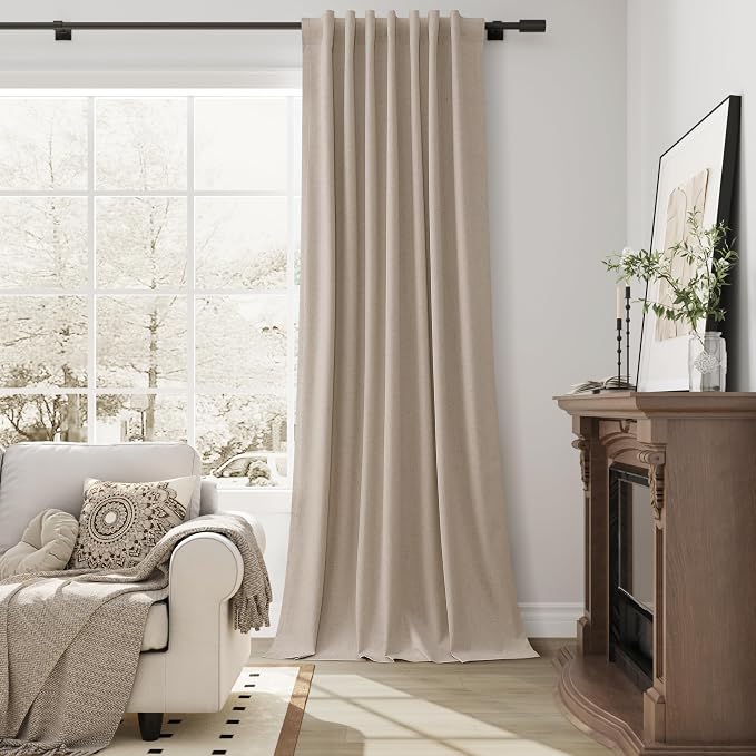 100% Blackout Linen Curtains 84 Inches Long - Image 5