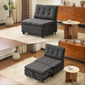 VINGLI Convertible Sofa Bed Tufted Teddy Fleece Sleeper Chair Bed Couch Armless by VINGLI