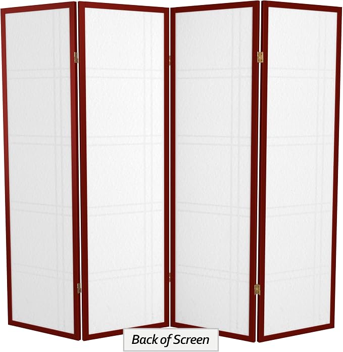 Red Lantern 5 ft. Tall Double Cross Shoji Screen - Image 5
