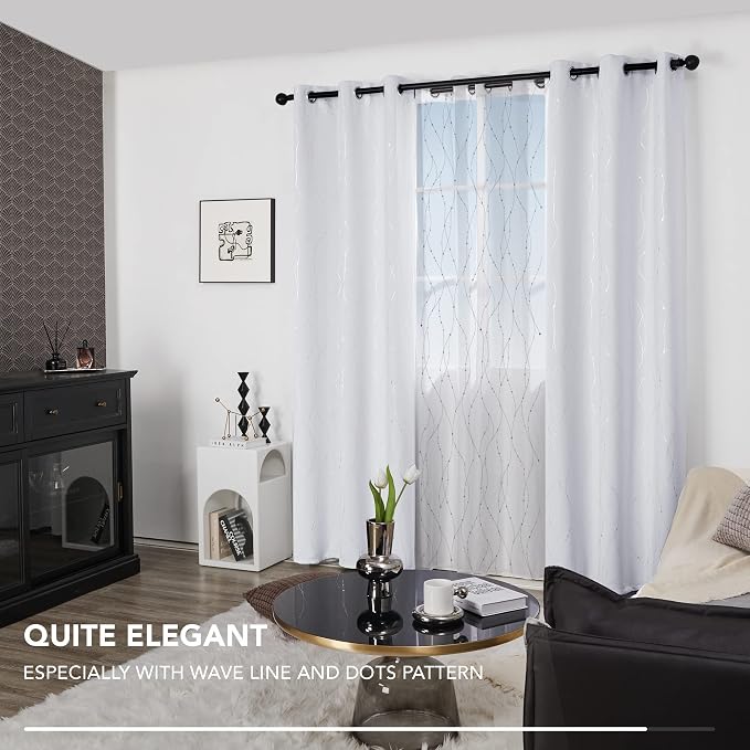 Deconovo Living Room Curtains 90 Inches Long, Thermal Insulated, Room Darkening - Image 3