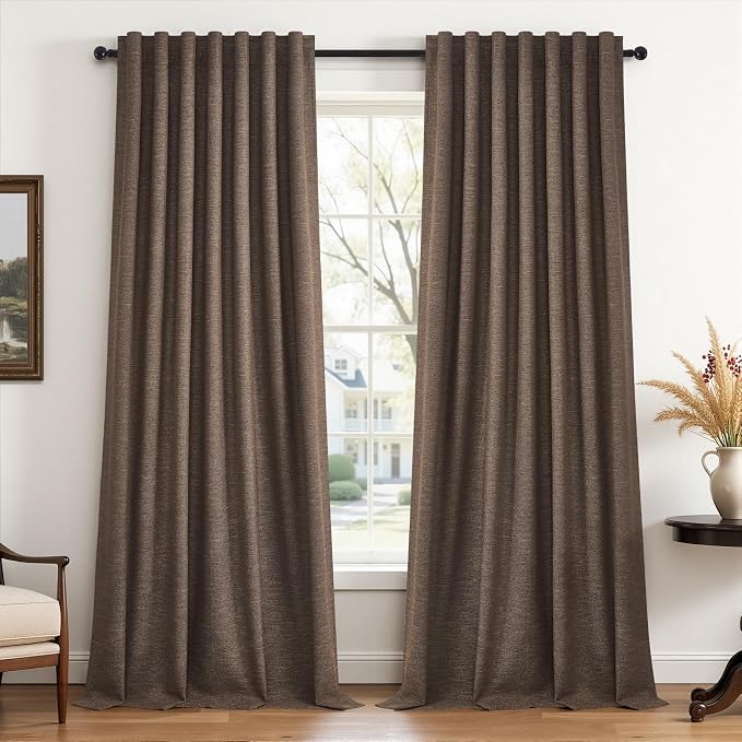 Topfinel 100% Blackout Curtains 102 Inch Long Linen Thermal Insulated Window - Image 7