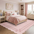 Latte&Fog 8x10 Area Rugs for Living Room Washeble Cute Scalloped Pink Rug | for by LatteFog