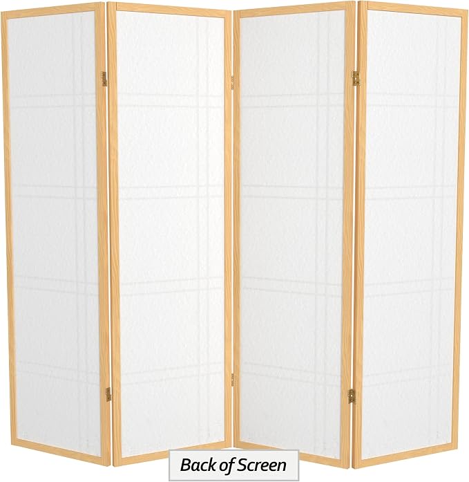 Oriental Furniture 5 ft. Tall Double Cross Shoji Screen - Image 6