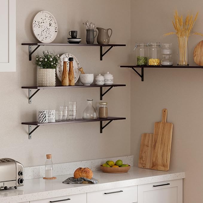 Long Wall Shelves, 39.4 Inch Wall Mounted Shelves - Image 6