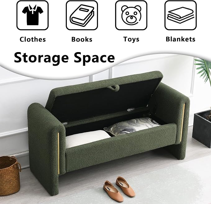 HRVEOCEI Upholstered Storage Bench - Image 4